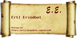 Ertl Erzsébet névjegykártya